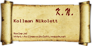 Kollman Nikolett névjegykártya